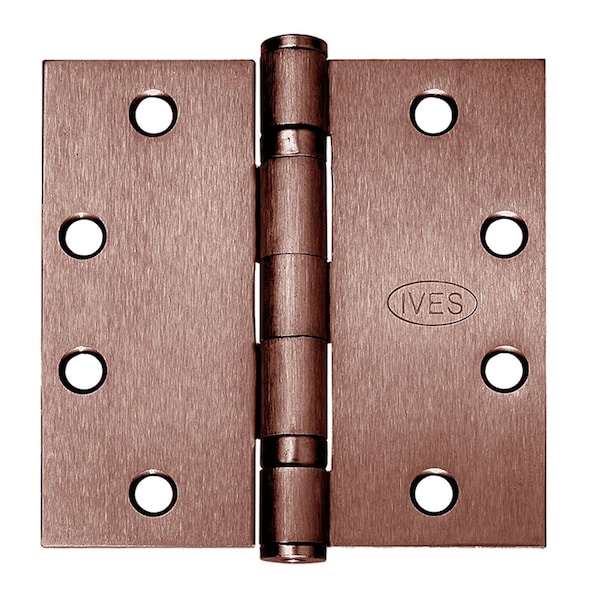 5-Knuckle Ball Bearing Hinge, Standard Weight, 4-1/2-in x 4-1/2-in, Oil Rubbed Bronze Finish